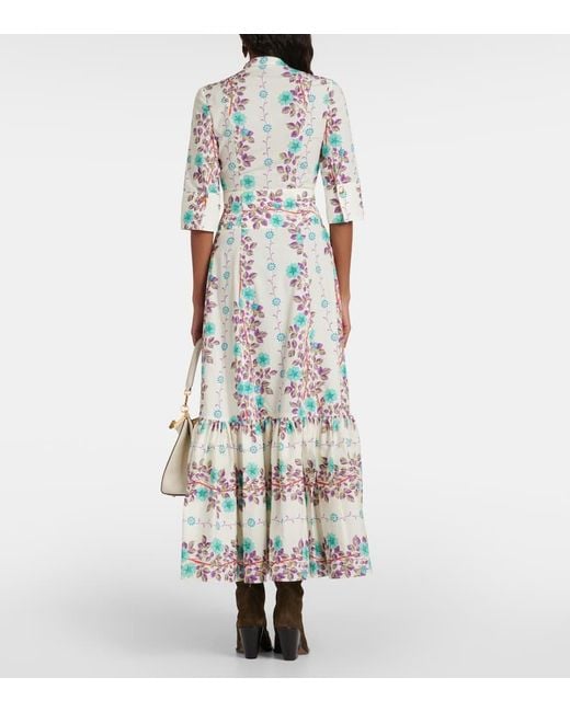 Etro White Bedrucktes Hemdblusenkleid Aus Baumwolle