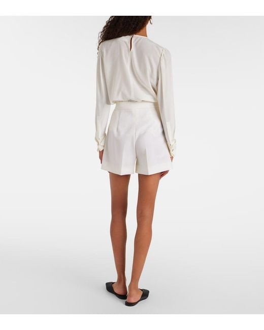 Max Mara White Ozieri Virgin Wool Shorts