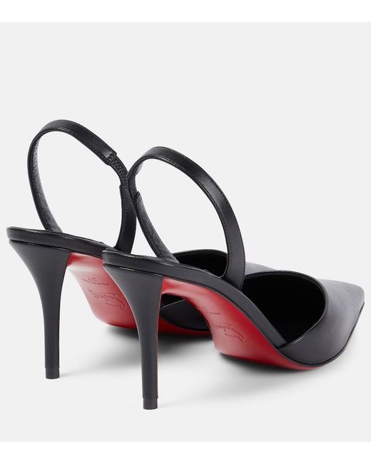 Christian Louboutin Black Apostropha Leather Slingback Pumps