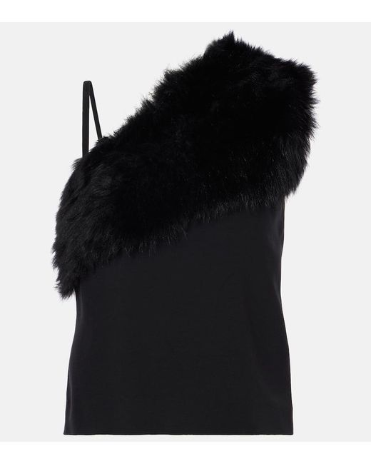 Totême  Black Top Aus Cady Mit Shearling