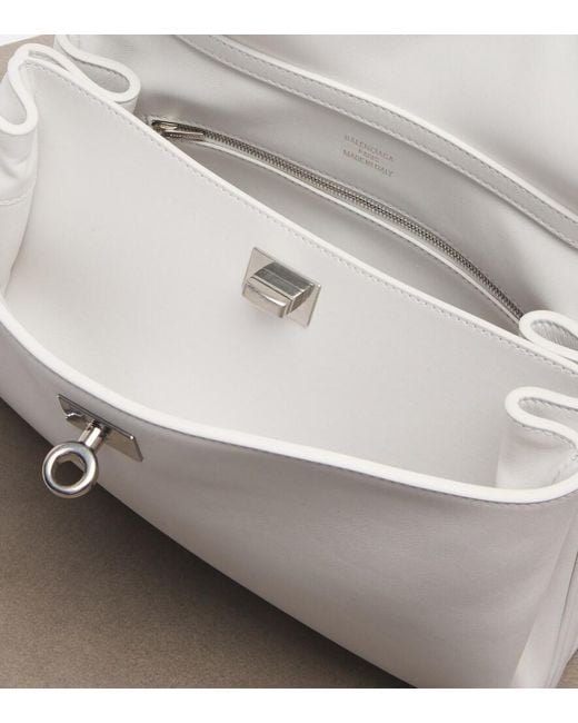 Balenciaga White Rodeo Medium Leather Shoulder Bag