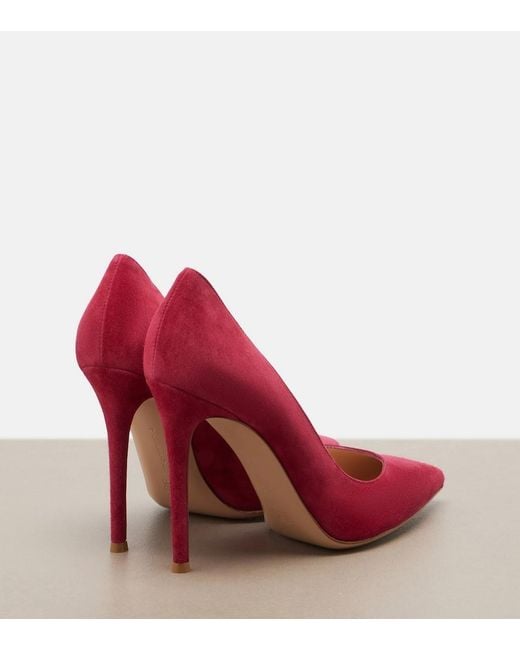 Gianvito Rossi Red Gianvito Suede Pumps