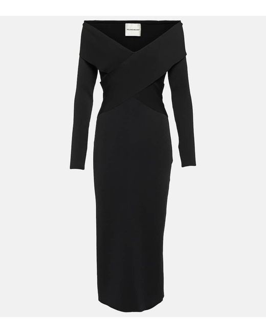 Roland Mouret Black Jersey Midi Dress