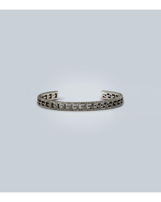Gucci Metallic Cuff Bracelet With Square G Motif for men