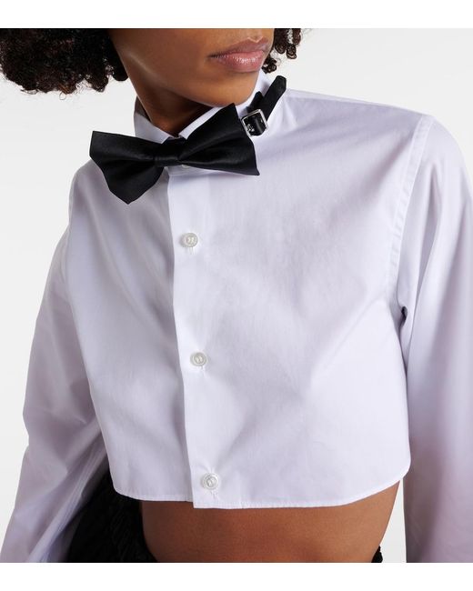 Noir Kei Ninomiya White Cropped Cotton Shirt