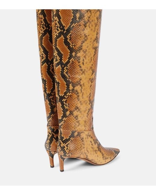 Ulla Johnson Brown Embossed Leather Over-the-Knee Boots