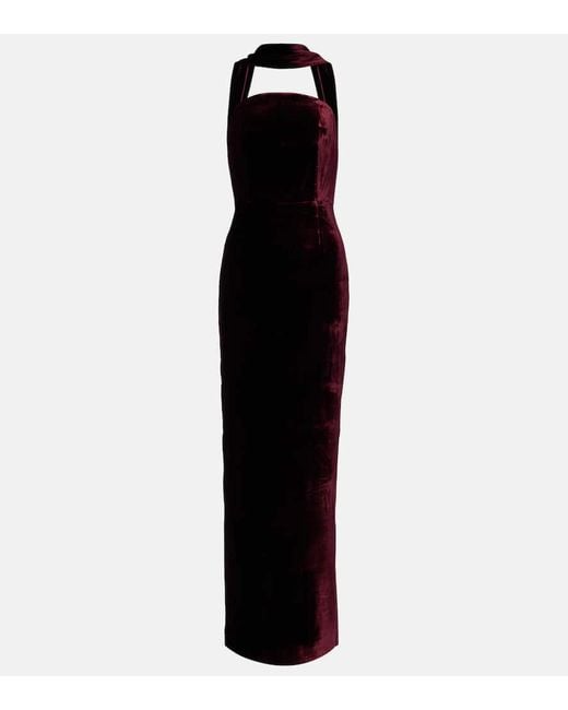 Roland Mouret Black Robe Aus Samt