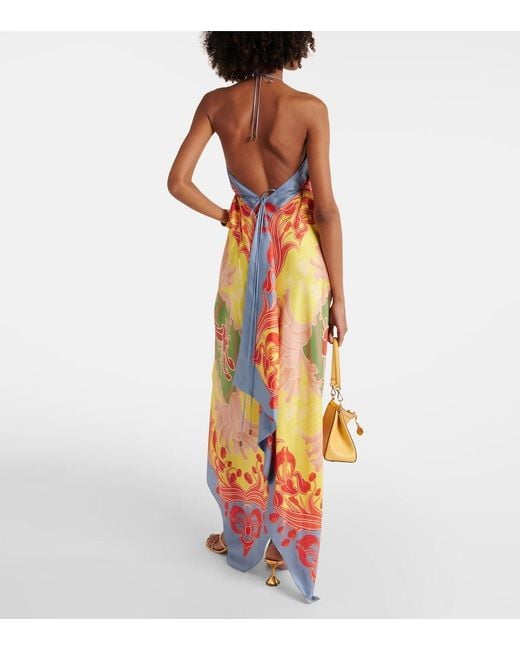 Etro White Graphic-Print Silk Dress