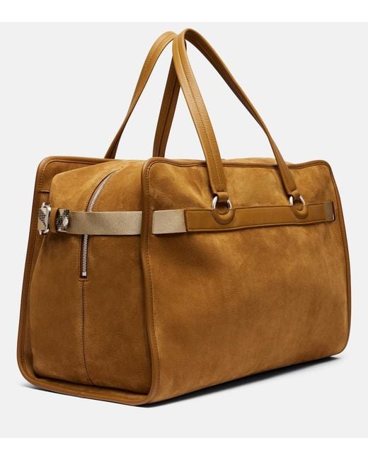 Burberry Brown Weekender B Clip Holdall Aus Veloursleder