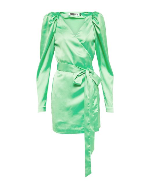 ROTATE BIRGER CHRISTENSEN Bridget Satin Wrap Dress in Green | Lyst