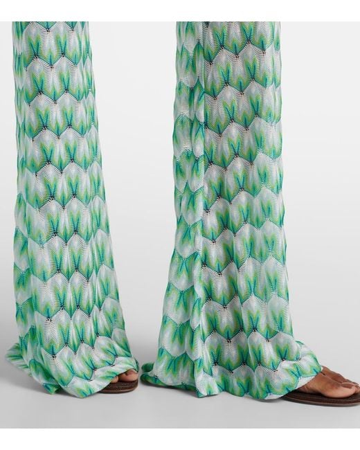 Missoni Green High-Rise Flared Pants