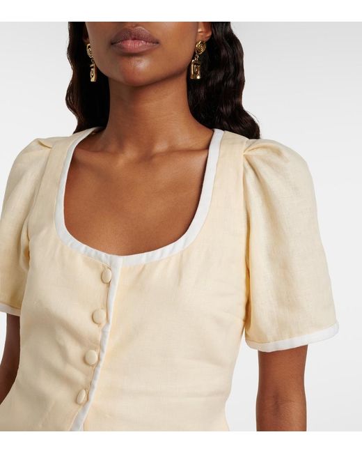 Faithfull The Brand Natural Madeleine Belted Linen Top