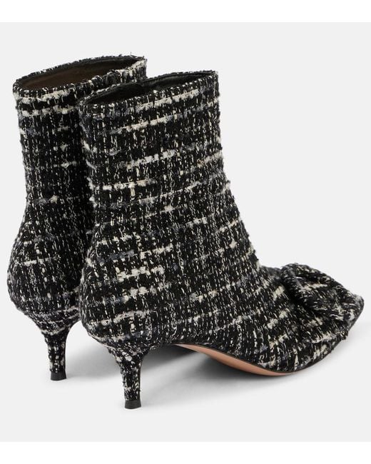 Gianvito Rossi Black Bouclé Ankle Boots