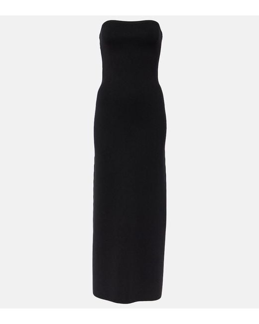Gabriela Hearst Black Calderon Wool, Silk, And Cashmere Maxi Dress