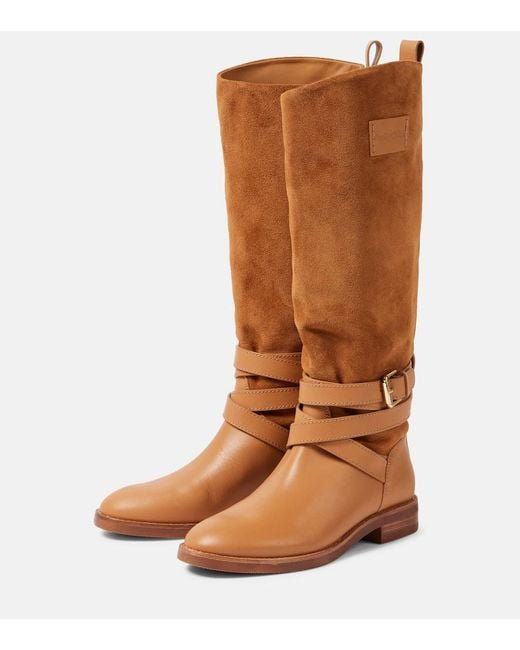 Bottes Anim En Daim Et Cuir See By Chloé en coloris Brown