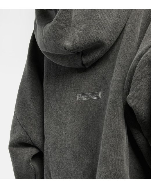Acne Gray Faded-Wash Oversized-Fit Cotton-Jersey Hoody