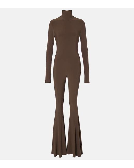 Mono De Jersey Con Cuello Alto Norma Kamali de color Brown