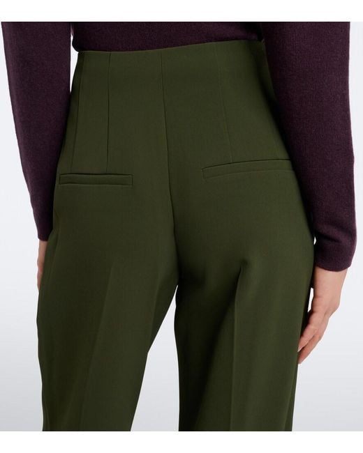Veronica Beard Green Kenneth Wide-Leg Pants