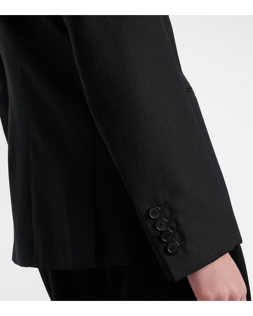 Givenchy Black Chalk Stripe Wool Blazer