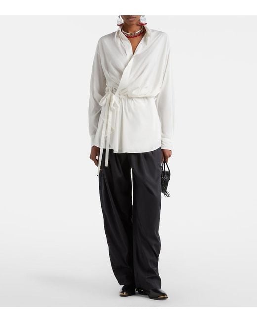 Isabel Marant White Keren Satin Blouse
