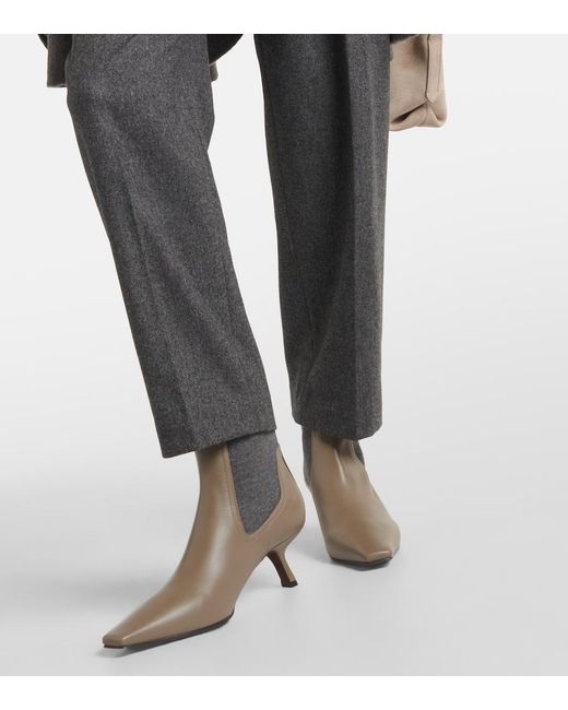 Brunello Cucinelli Brown Leather Ankle Boots