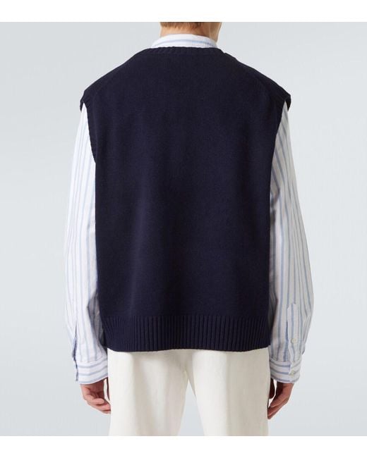 Polo Ralph Lauren Blue Wool And Cotton Sweater Vest for men