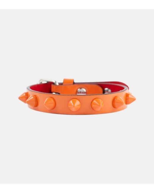 Christian Louboutin Multicolor Loubilink Embellished Leather Bracelet
