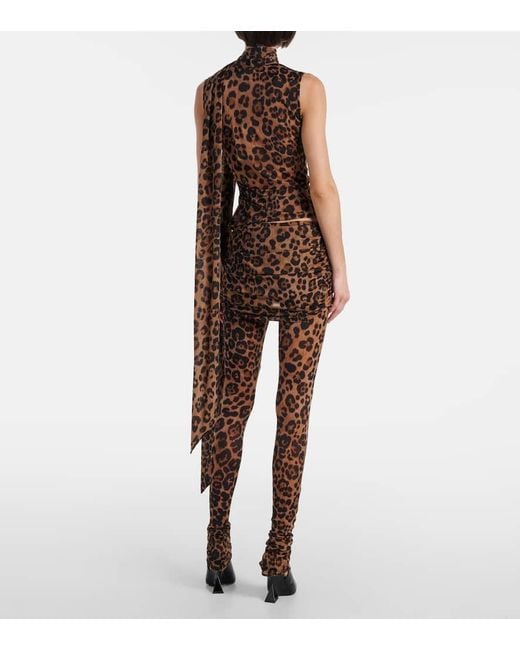 Top A Motif Leopard Blumarine en coloris Brown