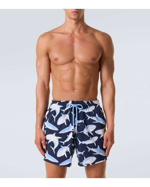 Vilebrequin Blue Printed Swim Trunks for men