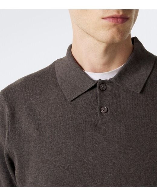 Lisa Yang Black Keir Cotton And Cashmere Polo Shirt for men