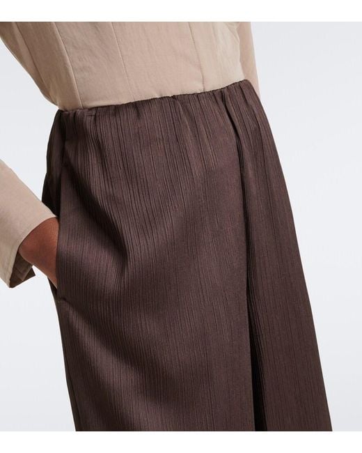 Vince Brown Crinkled Plisse Balloon Pants