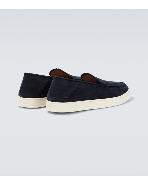 Giorgio Armani Blue Divo Suede Slip-on for men