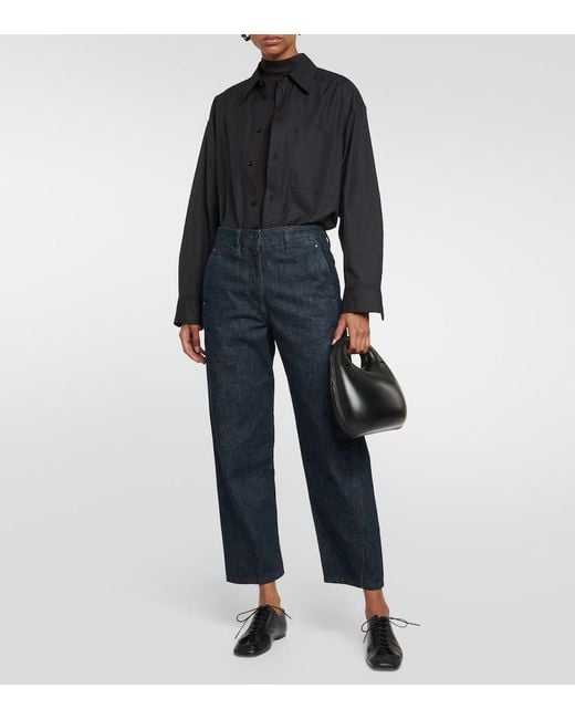 Lemaire Black Souris Leather Derby Shoes