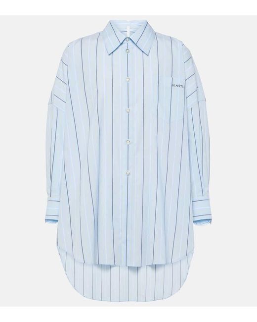 Camisa de algodon a rayas Marni de color Blue