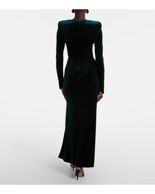 Galvan Blue Vanitas Velvet Gown