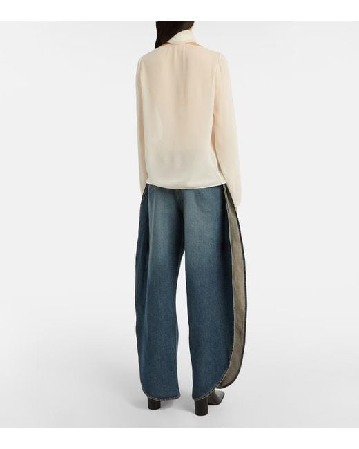 Alaïa White Schluppenbluse