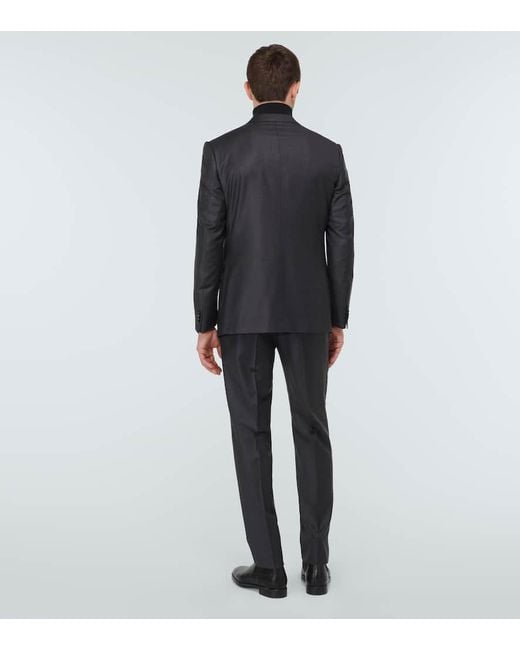 Zegna Gray Trofeo Wool Suit for men