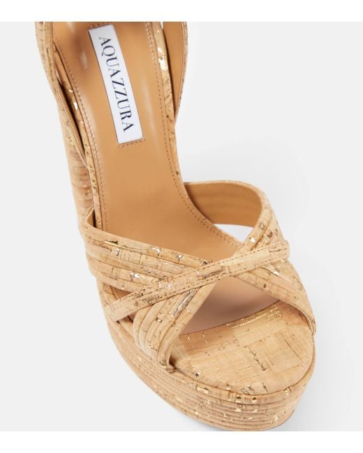 Aquazzura Metallic Sundance 140 Platform Sandals