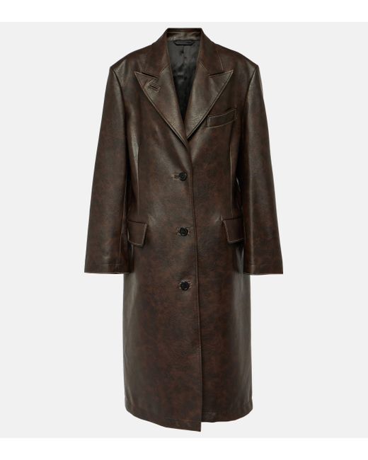 Acne Brown Ovittor Faux Leather Coat