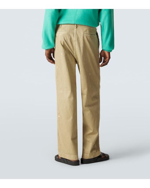 Auralee Natural Distressed Cotton Chinos for men
