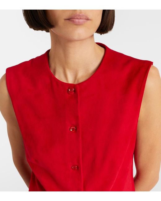 Stouls Red Casino Suede Vest