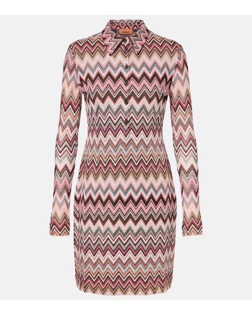 Missoni Pink Cotton-Blend Minidress