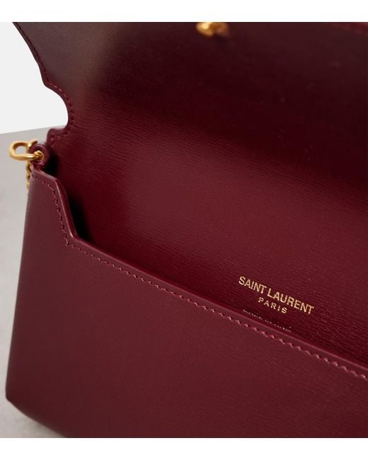Saint Laurent Red Cassandre Leather Phone Pouch