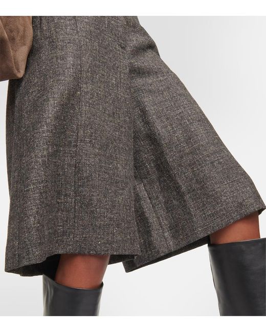 Brunello Cucinelli Gray Bermuda-Shorts aus einem Wollgemisch
