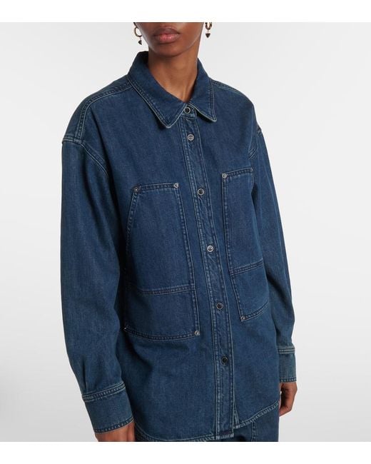 Giacca Camicia Di Jeans Okely di Isabel Marant in Blue