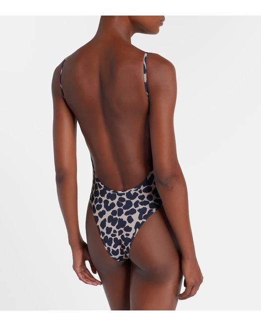 Maillot De Bain A Motif Leopard Balmain en coloris Black