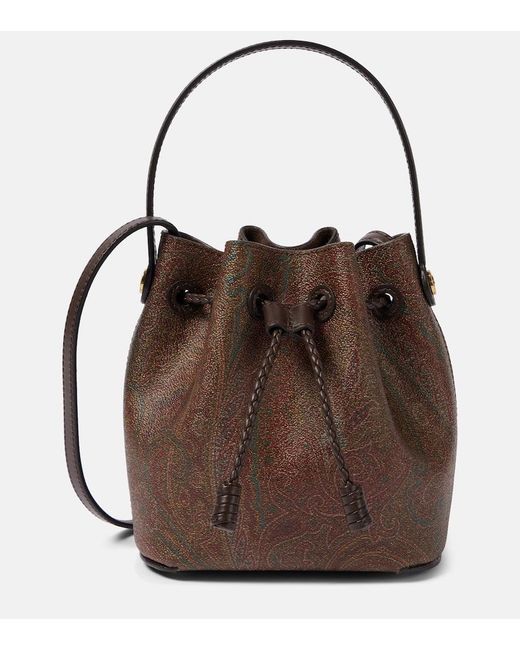 Etro Brown Bucket-Bag Mini Aus Canvas