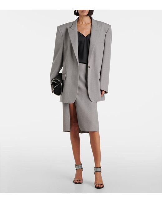 Stella McCartney Gray Wool Pencil Skirt