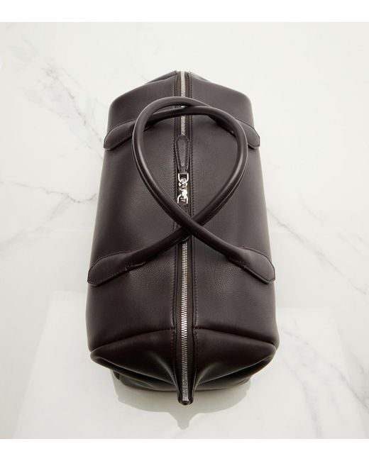 The Row Black Faye Leather Bowling Bag