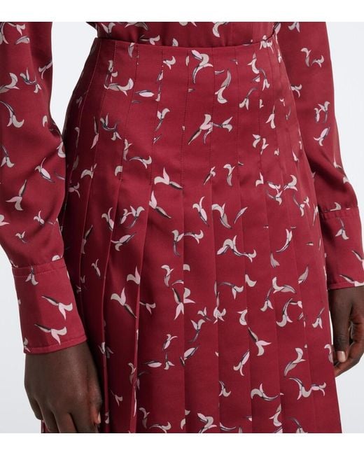 Altuzarra Purple Monti Printed Pleated Midi Skirt